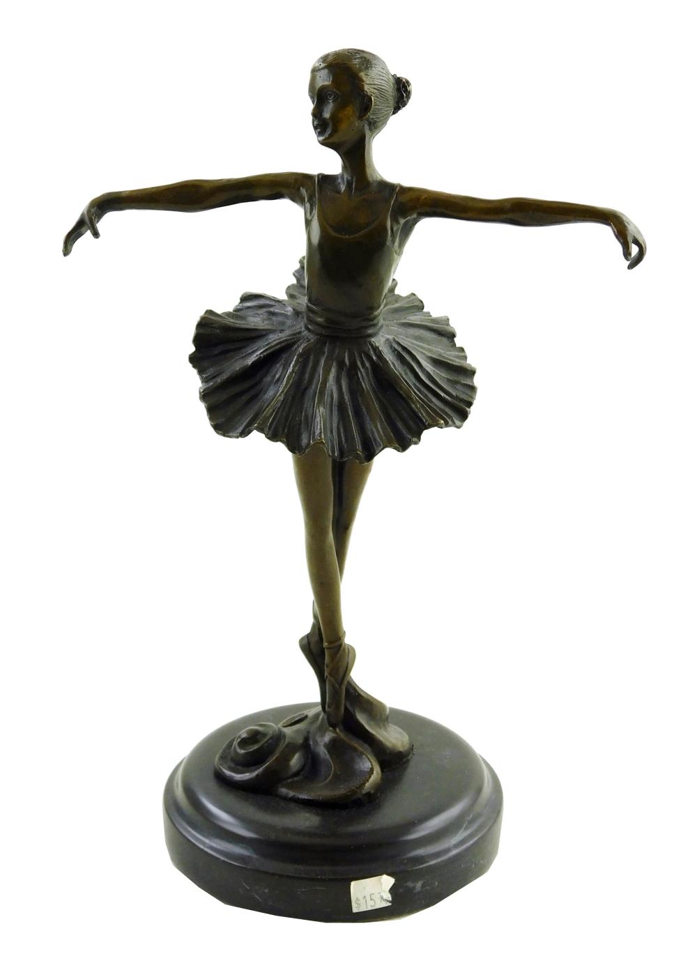 BRONZE SCULPTURE OF A YOUNG BALLERINA