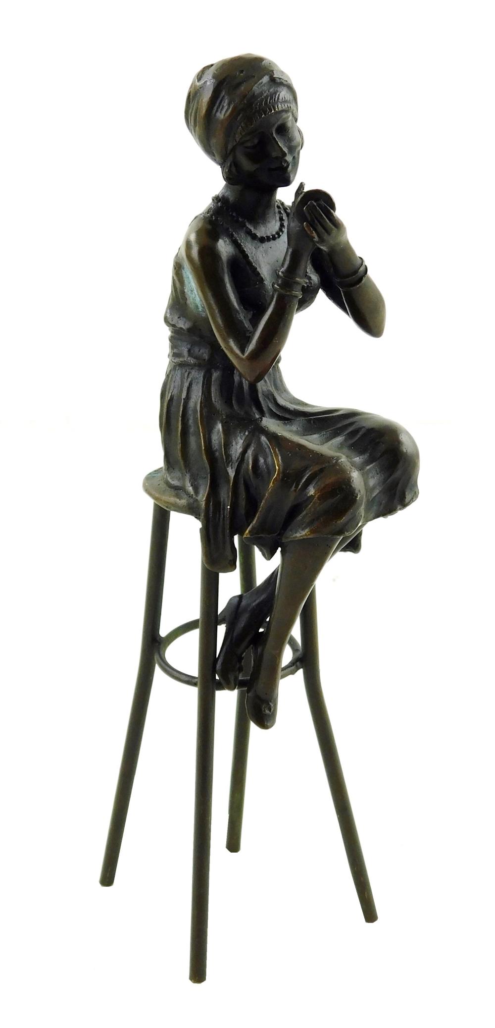 ART DECO BRONZE SCULPTURE OF FLAPPER 2e26ba