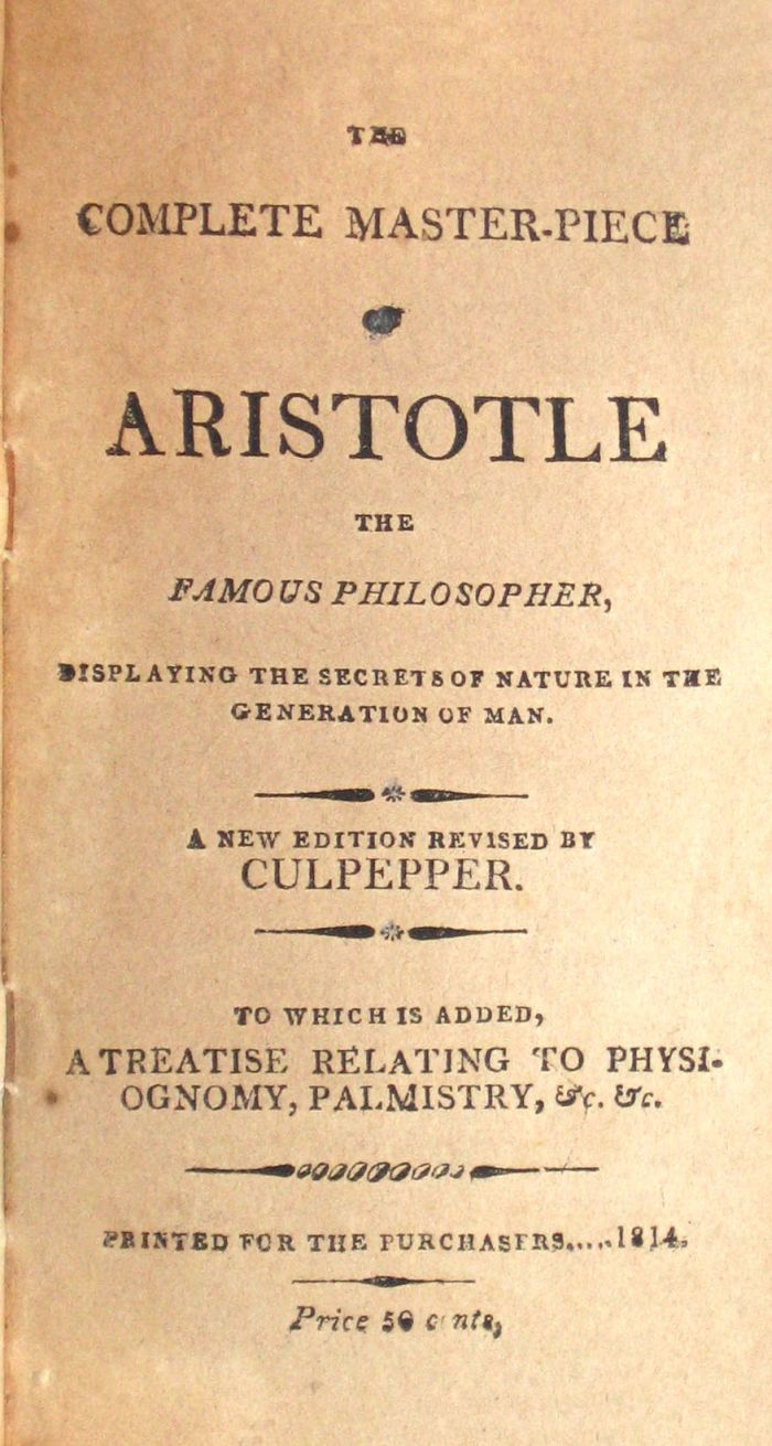 1 vol.  Aristotle, pseud. The Complete
