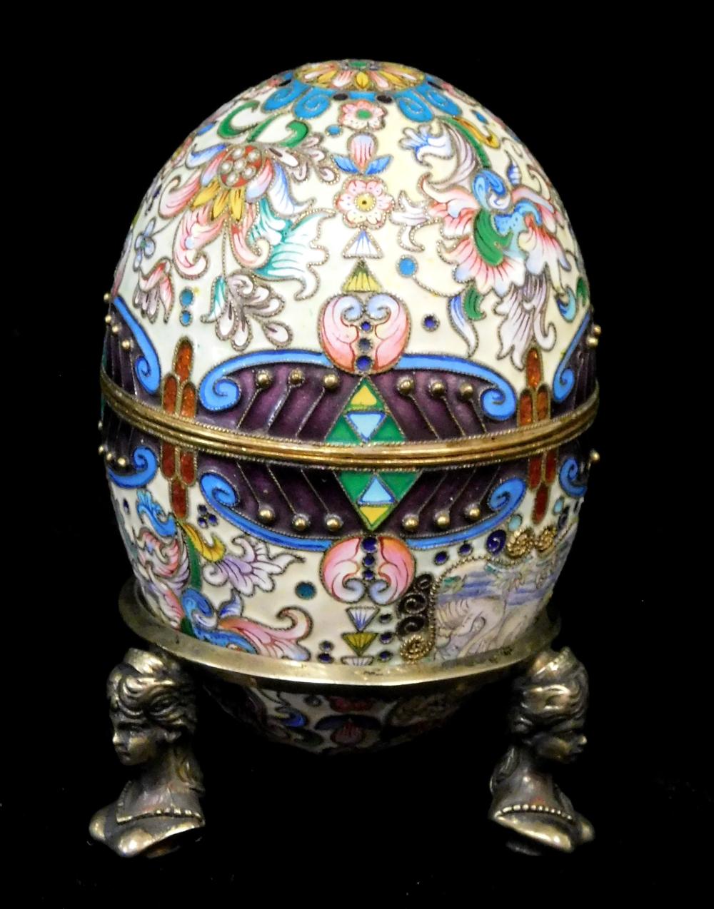 RUSSIAN SILVER AND CLOISONN EGG 2e26e8