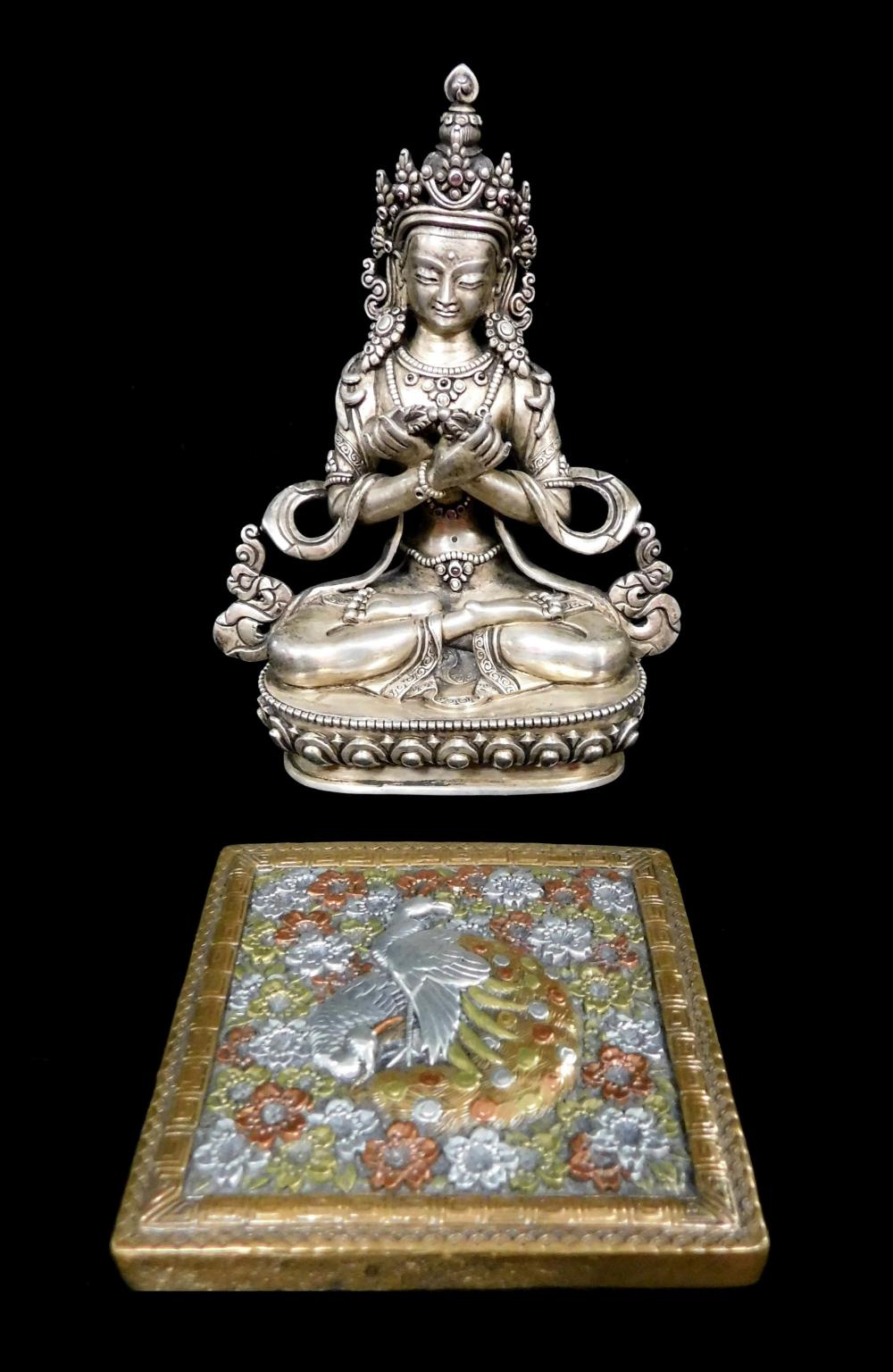 ASIAN SILVERED BUDDHA AND MIXED 2e26f0