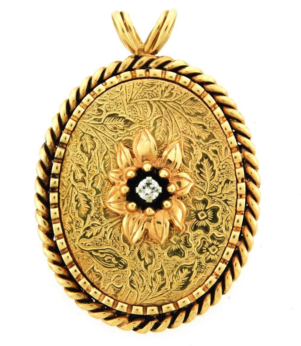 JEWELRY 10K DIAMOND MEMORIAL LOCKET 2e26fa