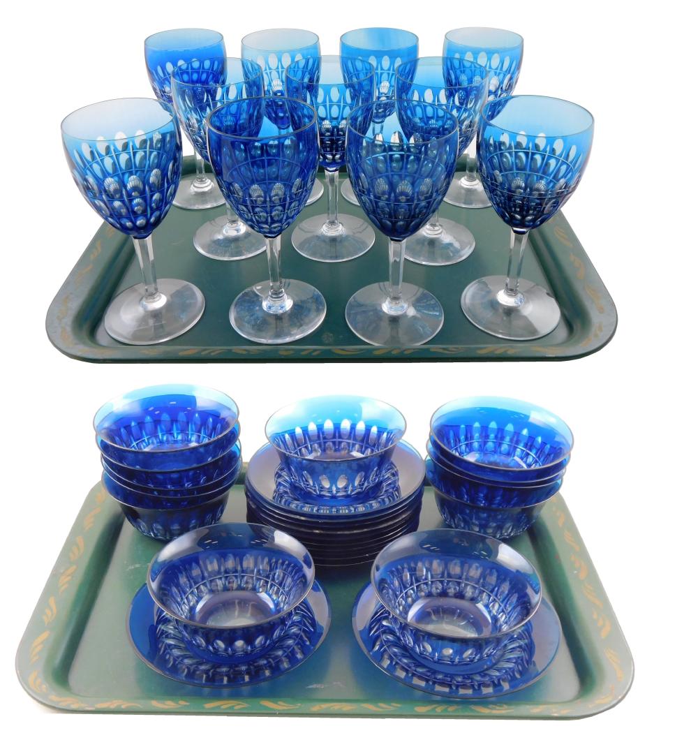 GLASS BOHEMIAN DESSERT SET MATCHING 2e279e