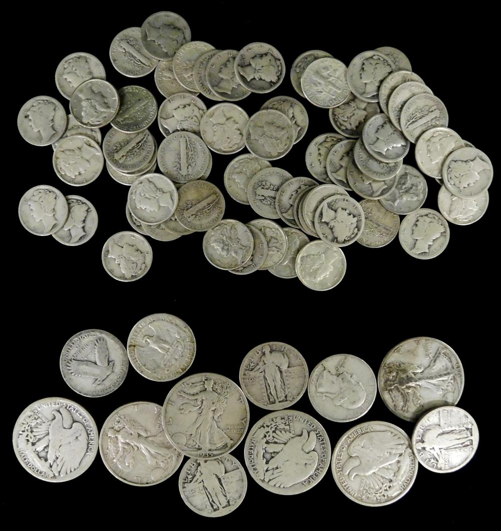 COINS: LOT OF US SILVER COINS,