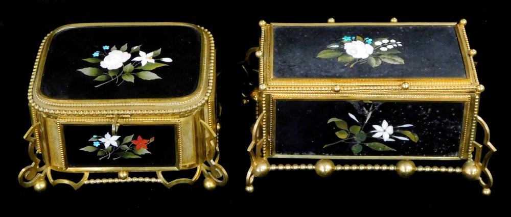 TWO PIETRA DURA BOXES ITALIAN  2e2820