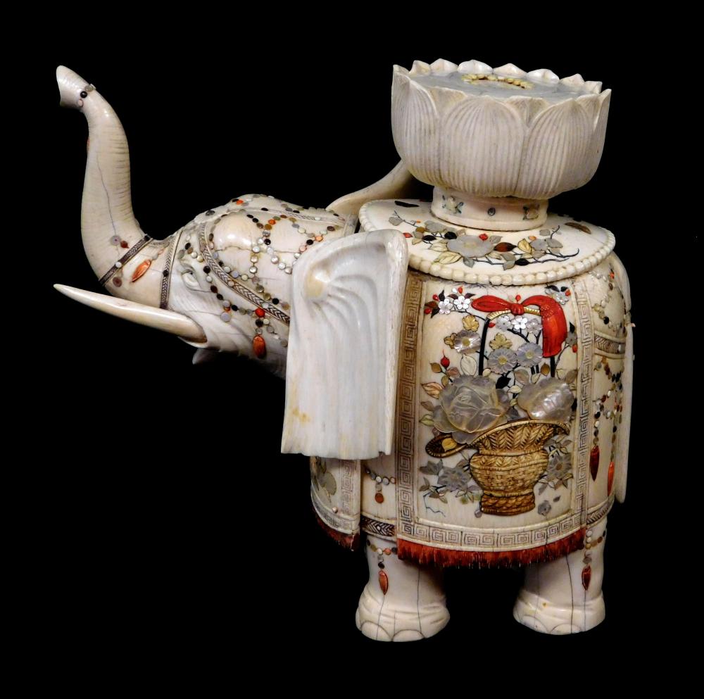 ASIAN: LARGE SHIBAYAMA IVORY ELEPHANT,