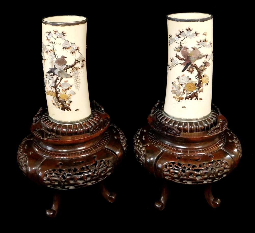 ASIAN: PAIR OF SHIBAYAMA DECORATED