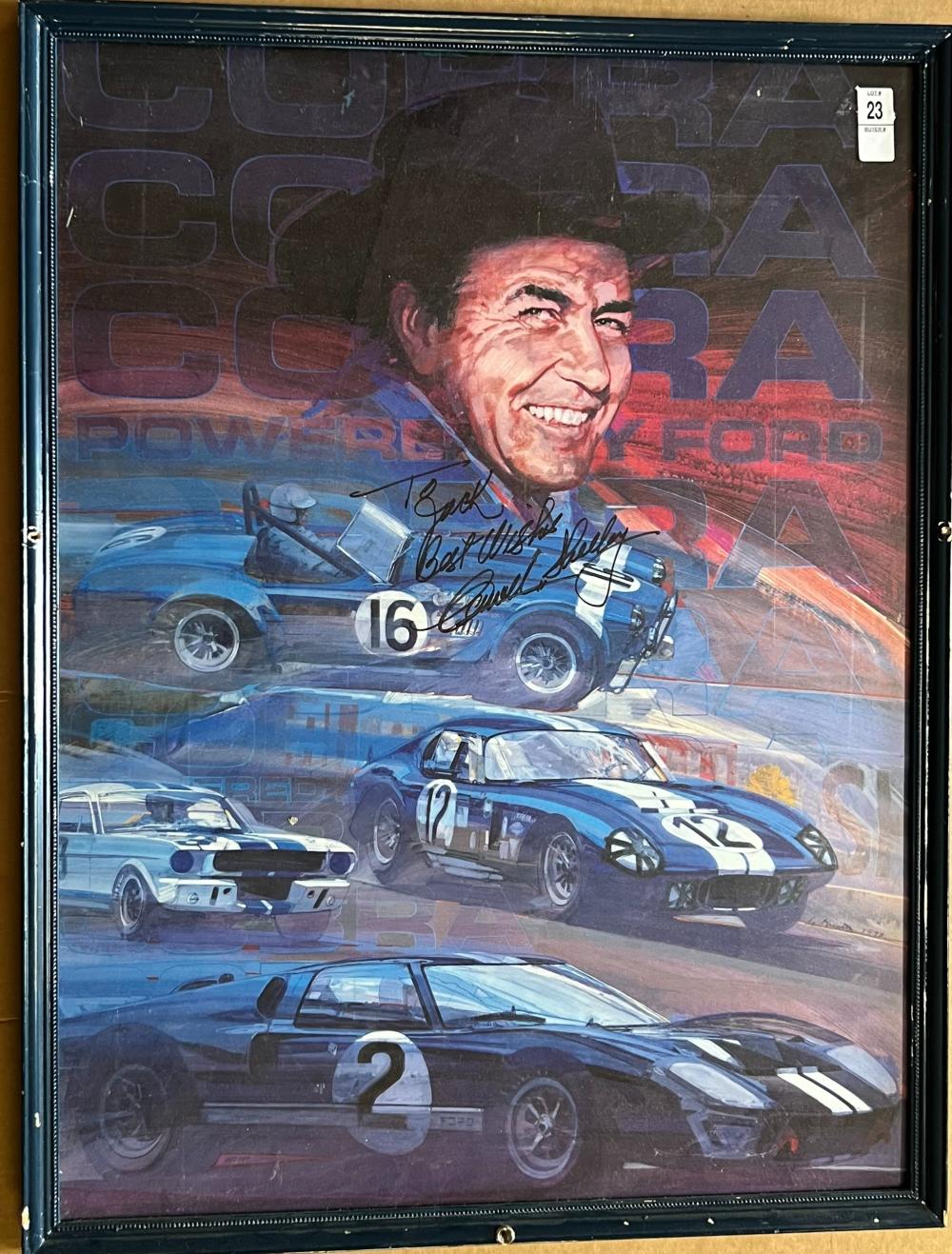 LARGE CARROLL SHELBY POSTER AUTOGRAPHED 2e28d2