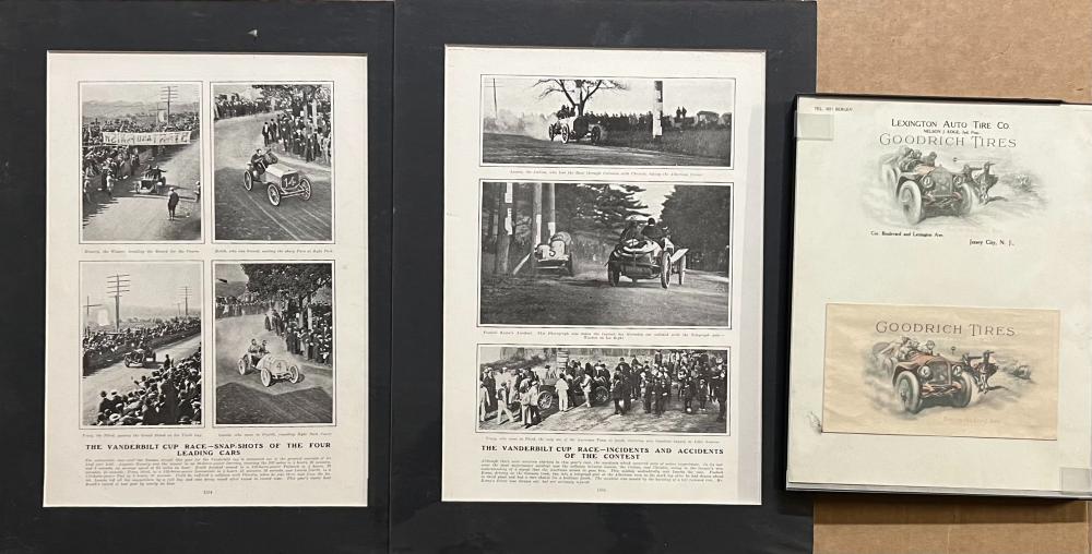 SIX RACING ITEMS - TWO FRAMED 1905