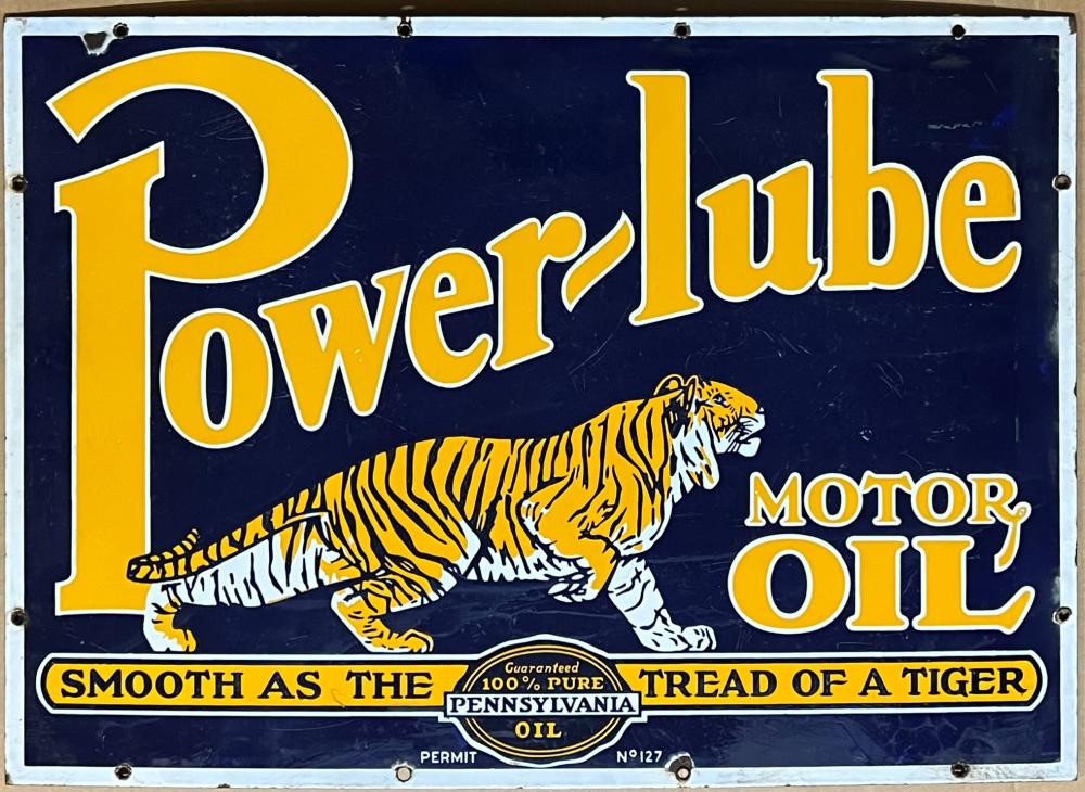 POWER- LUBE OIL DOUBLE SIDED PORCELAIN