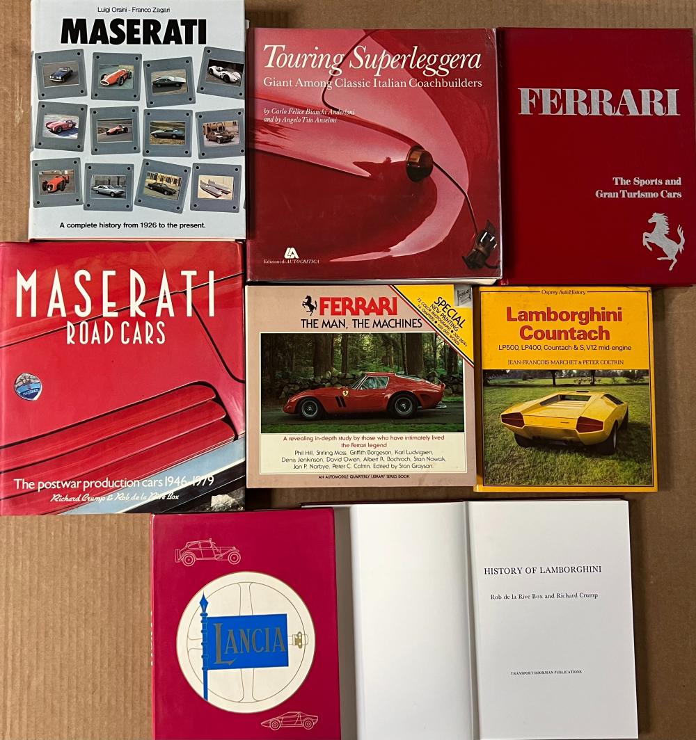 EIGHT ITALIAN CARS BOOKS MASERATI  2e29c6