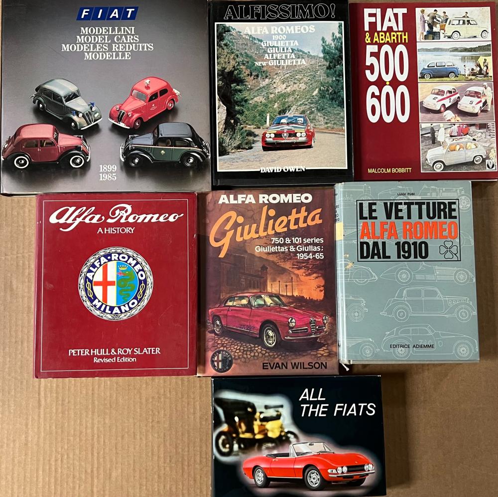 SEVEN BOOKS ON ALFA ROMEO AND FIAT