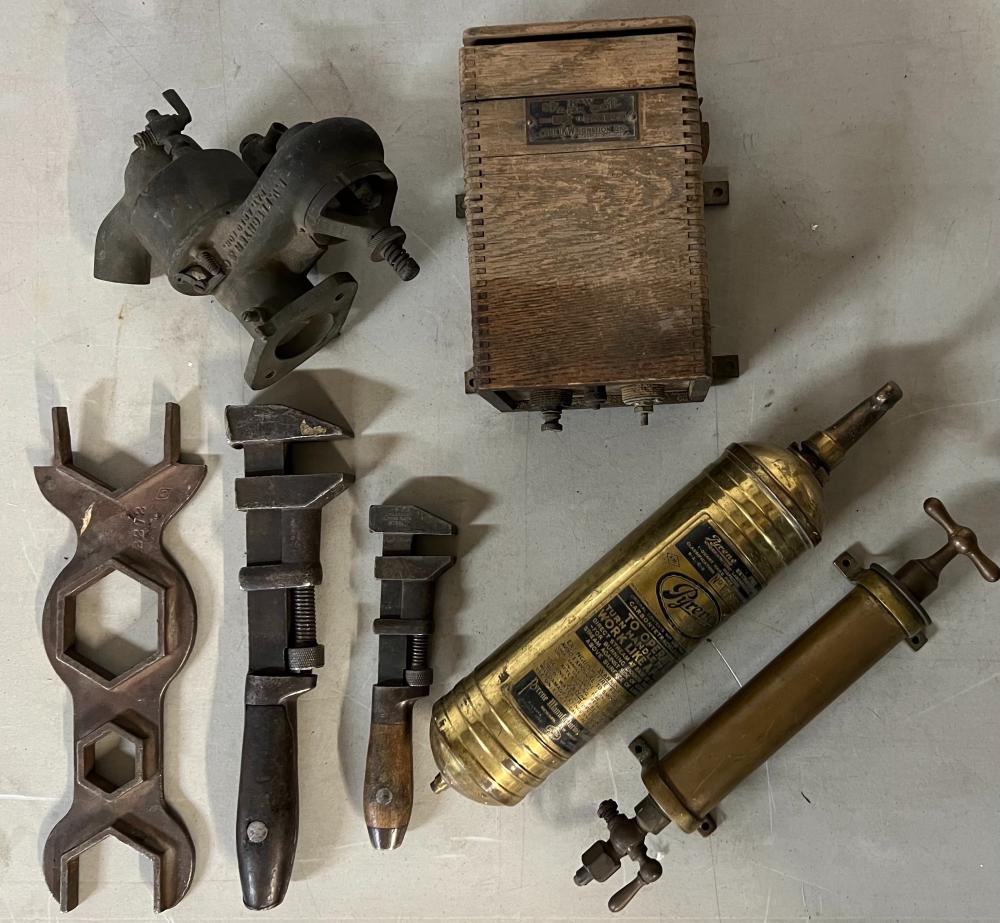 COLLECTION OF BRASS ERA ITEMS - PYRENE