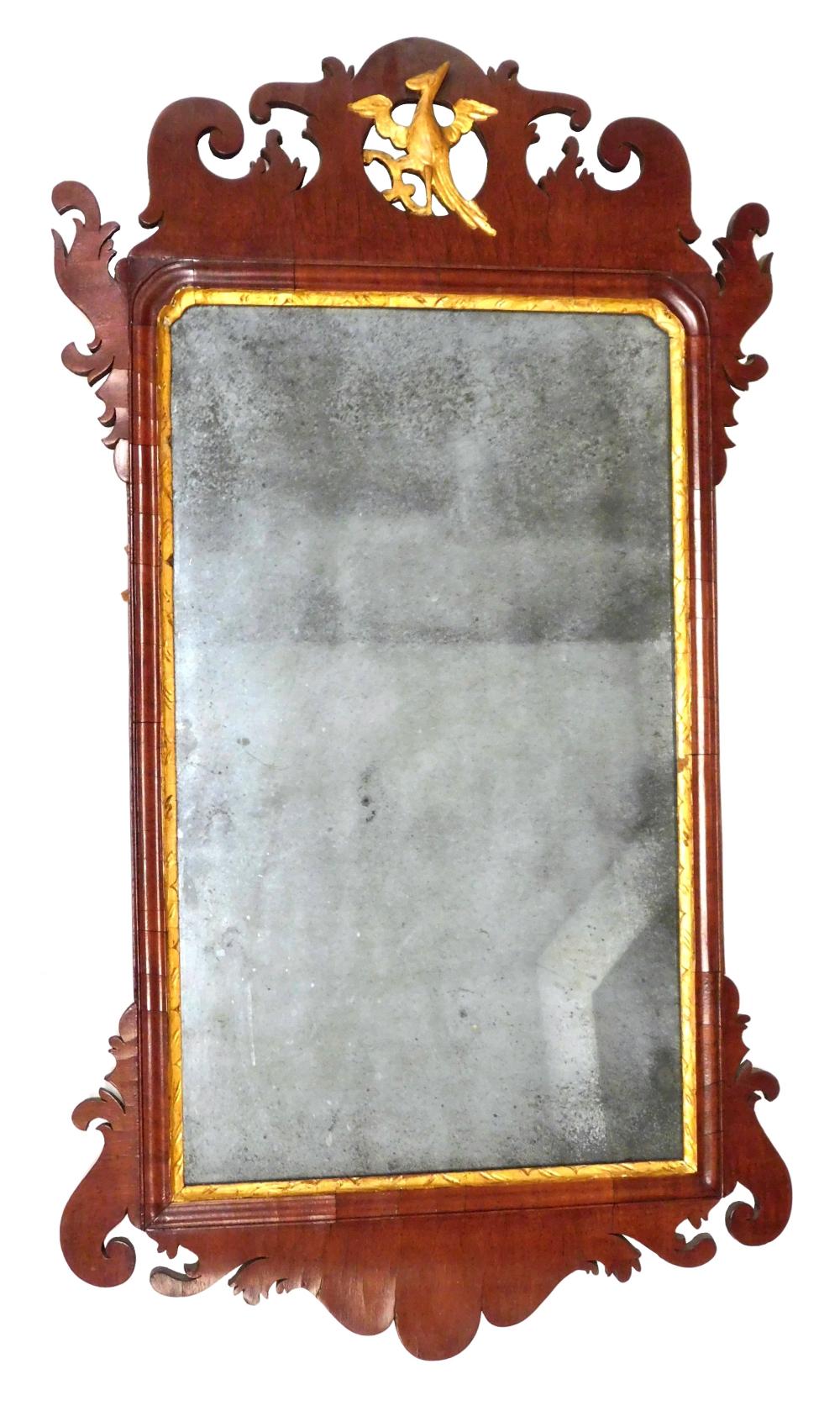 CHIPPENDALE WALL MIRROR WITH GILT 2e2a6c