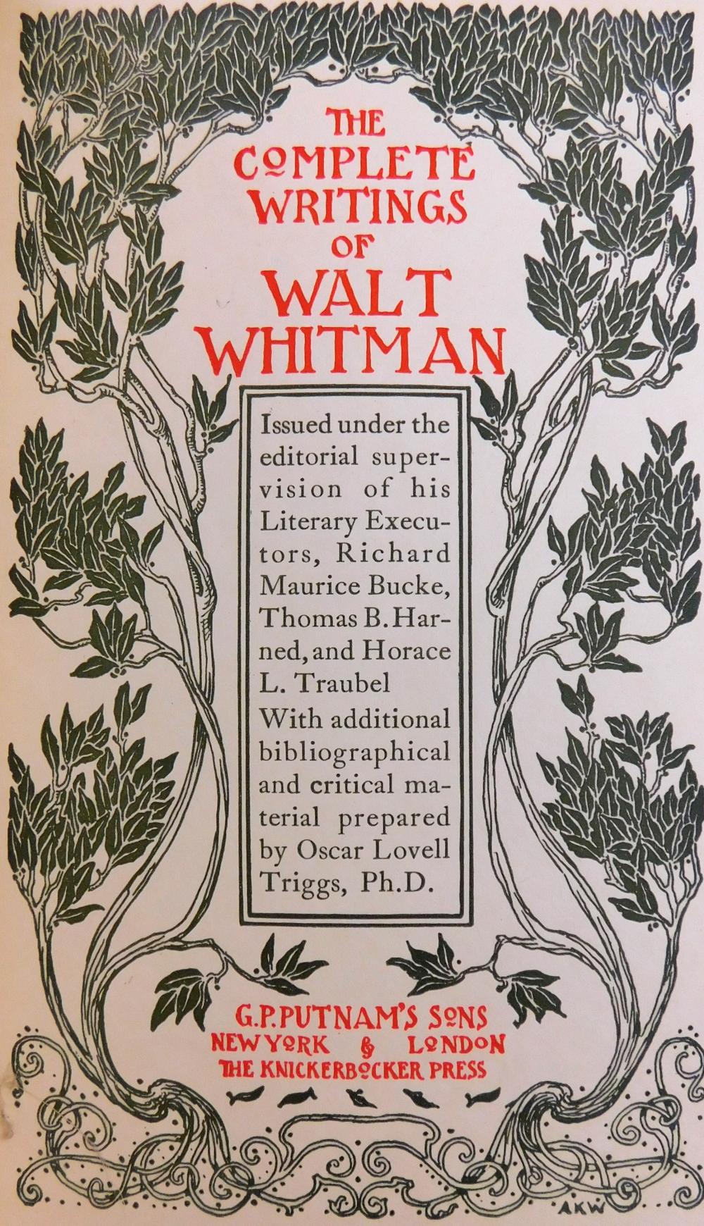 BOOKS WHITMAN WALT COMPLETE 2e2a8a