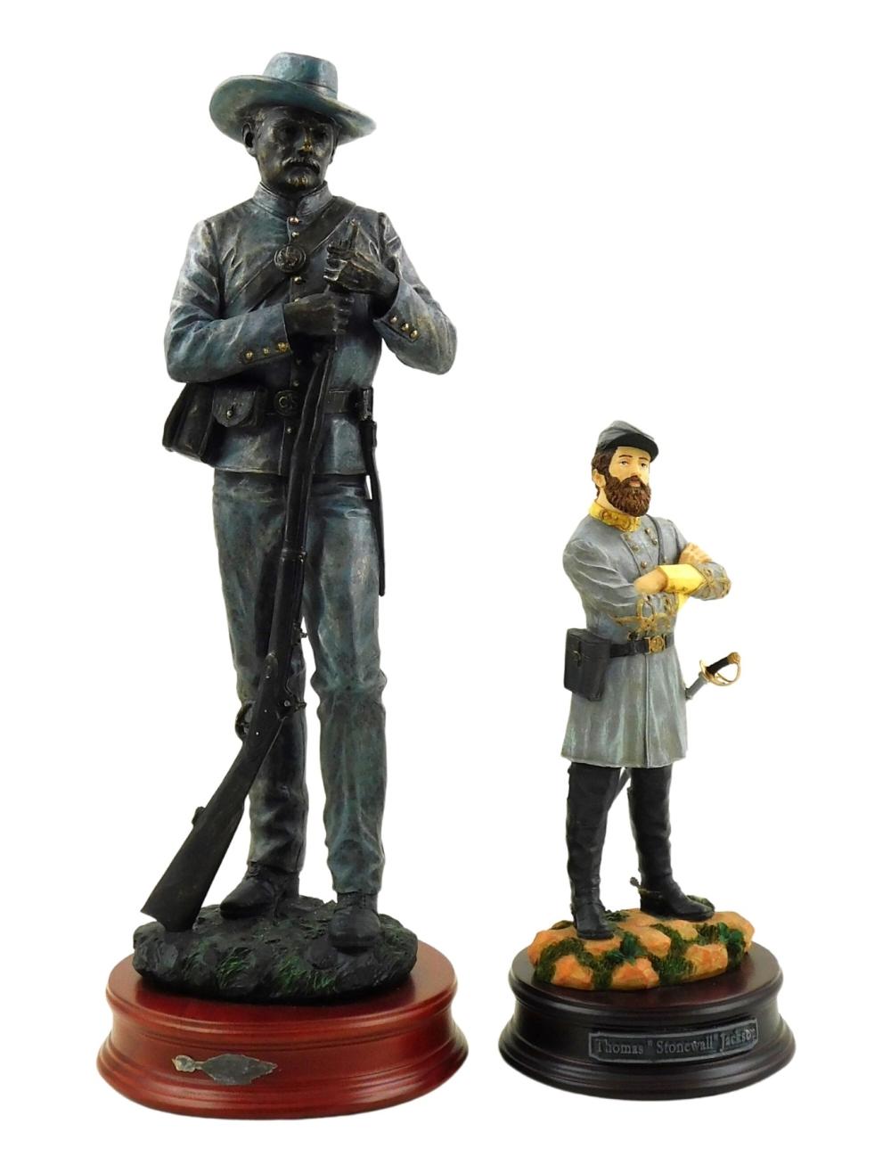 TWO RESIN COMMEMORATIVE FIGURES