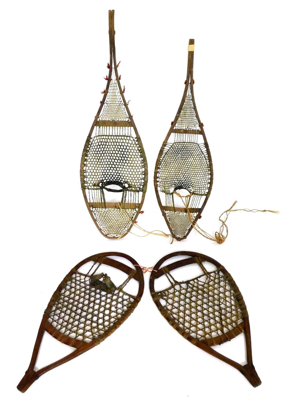 ANTIQUE SNOW SHOES, EARLY 20TH C., TWO