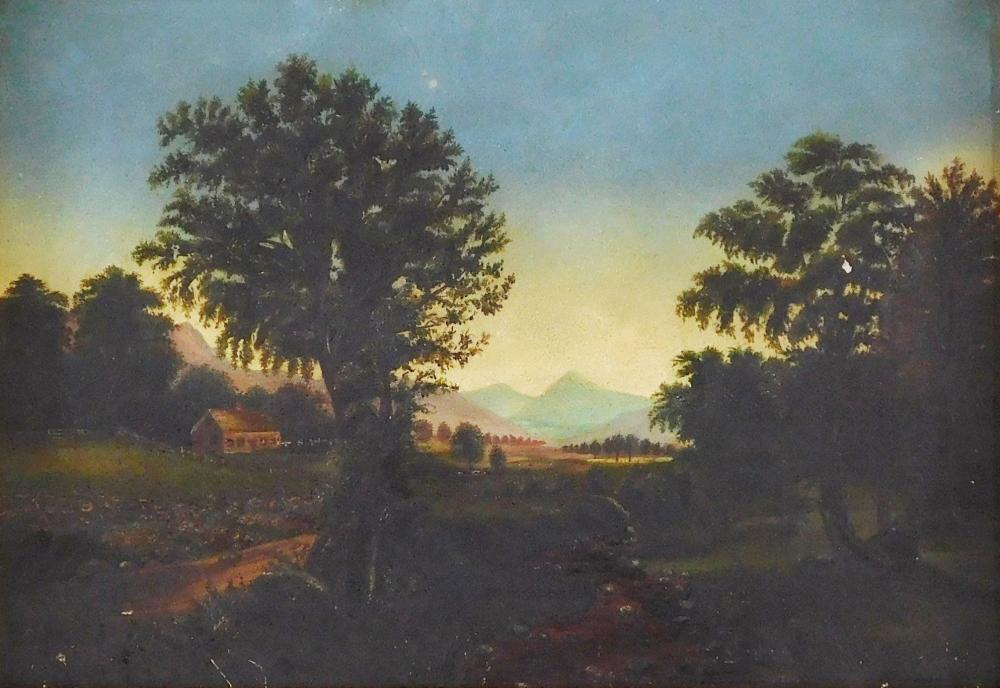 UNSIGNED LANDSCAPE, OIL ON CANVAS,