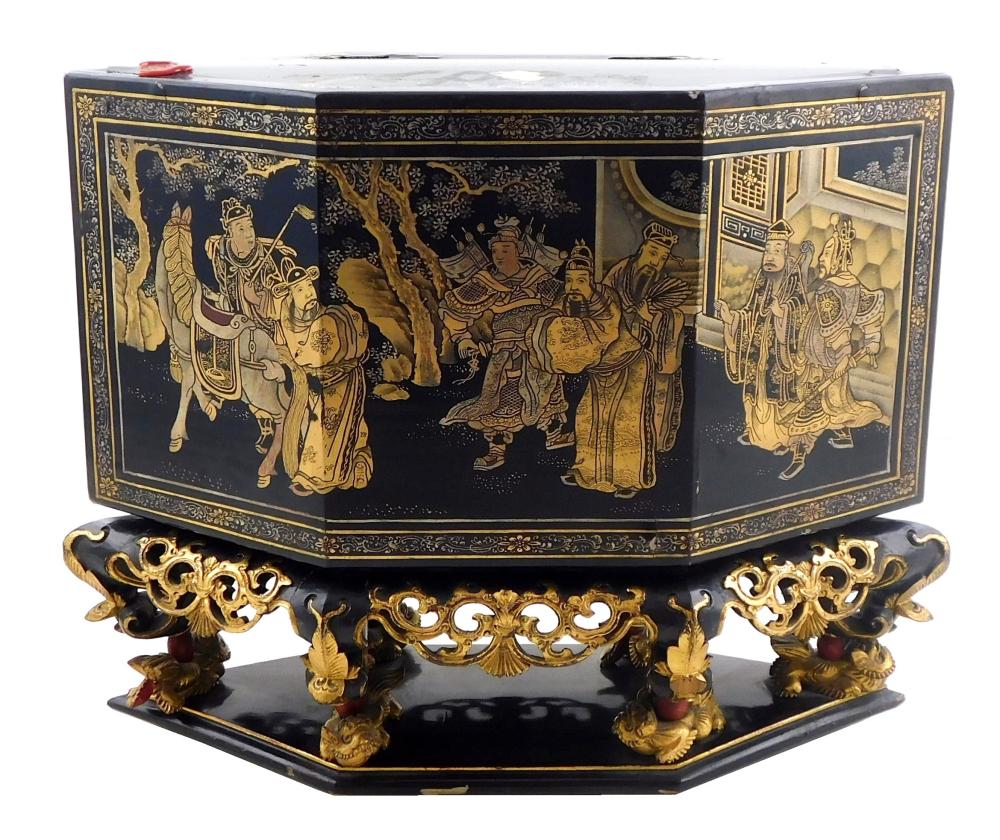 ASIAN: CARVED, GILT, AND LACQUERED