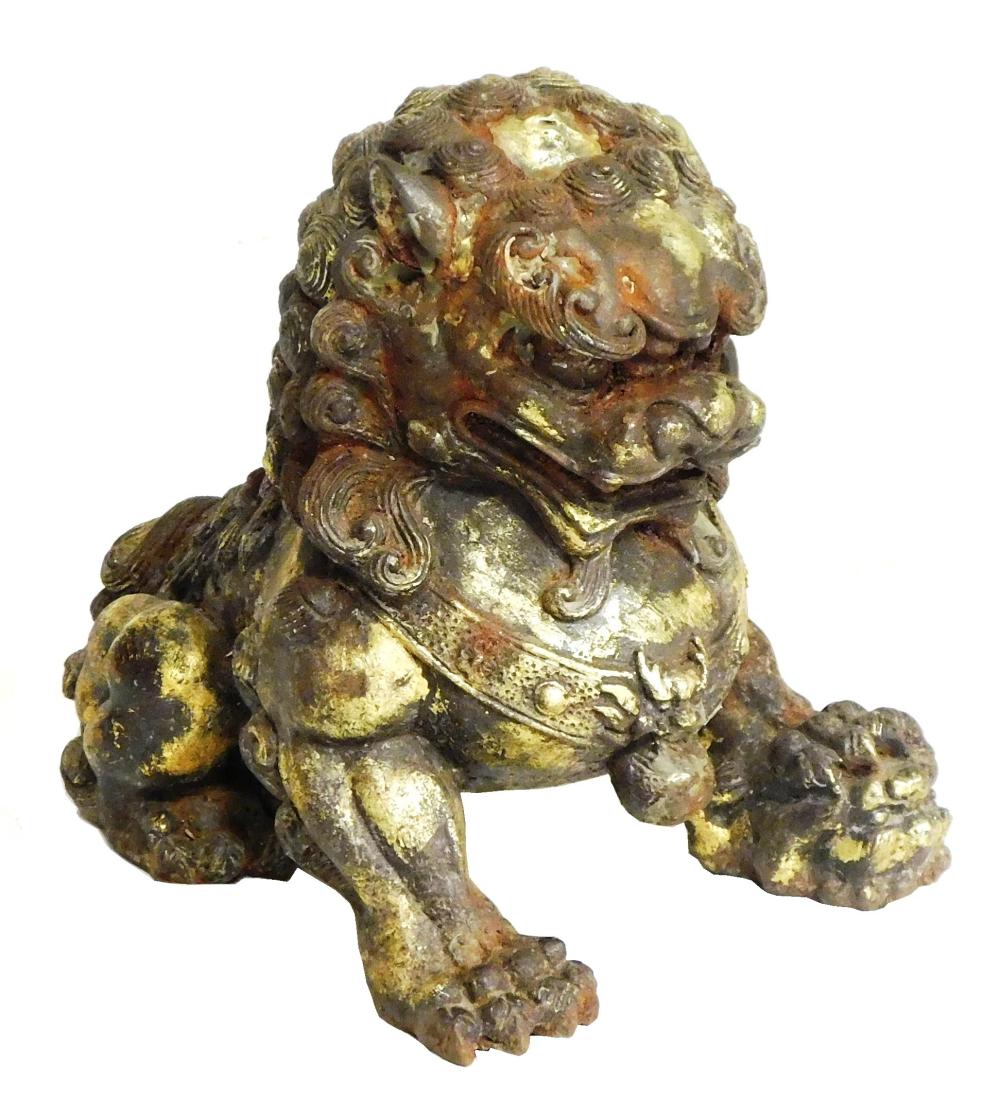 CAST IRON FOO DOG, CHINESE, 19TH/ EARLY