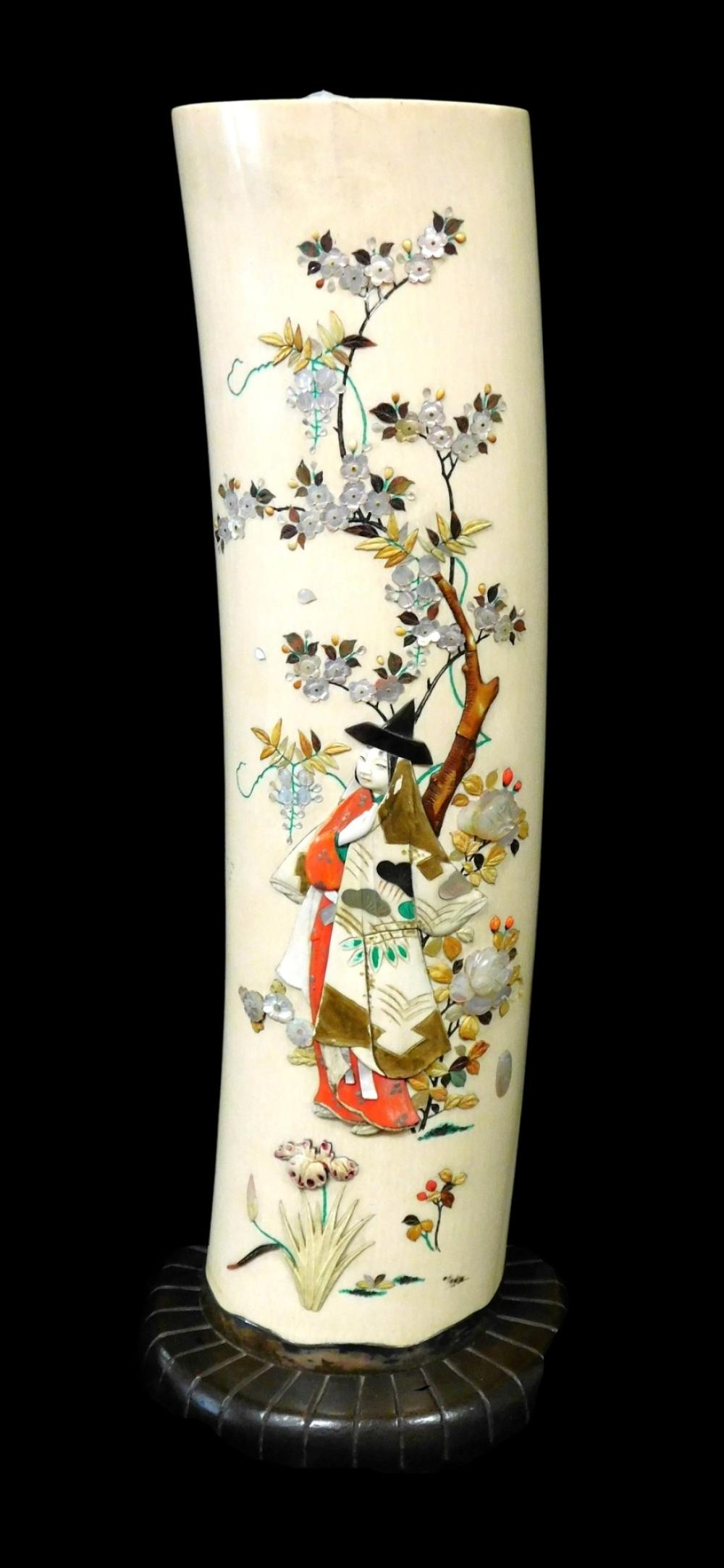 ASIAN: SHIBAYAMA ELEPHANT IVORY TUSK,