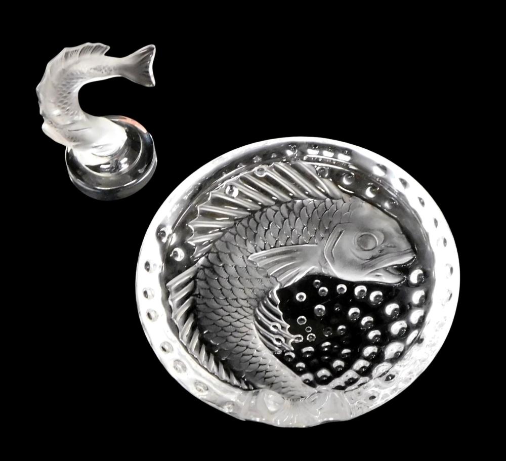 LALIQUE FISH THEMED ART GLASS  2e2b85