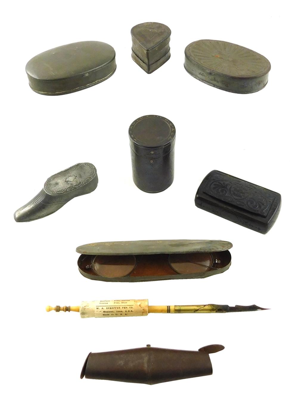 19TH C. SMALL BOXES AND ITEMS,