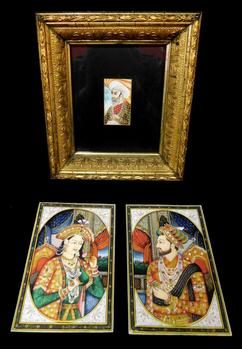 ASIAN: THREE INDIAN MINIATURE PORTRAITS,