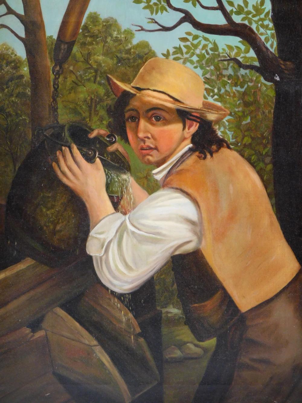 GENRE PAINTING, OIL ON CANVAS, DEPICTING