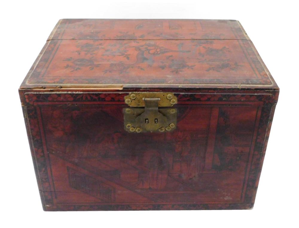 ASIAN 19TH C LIFT TOP WOODEN 2e2c4c