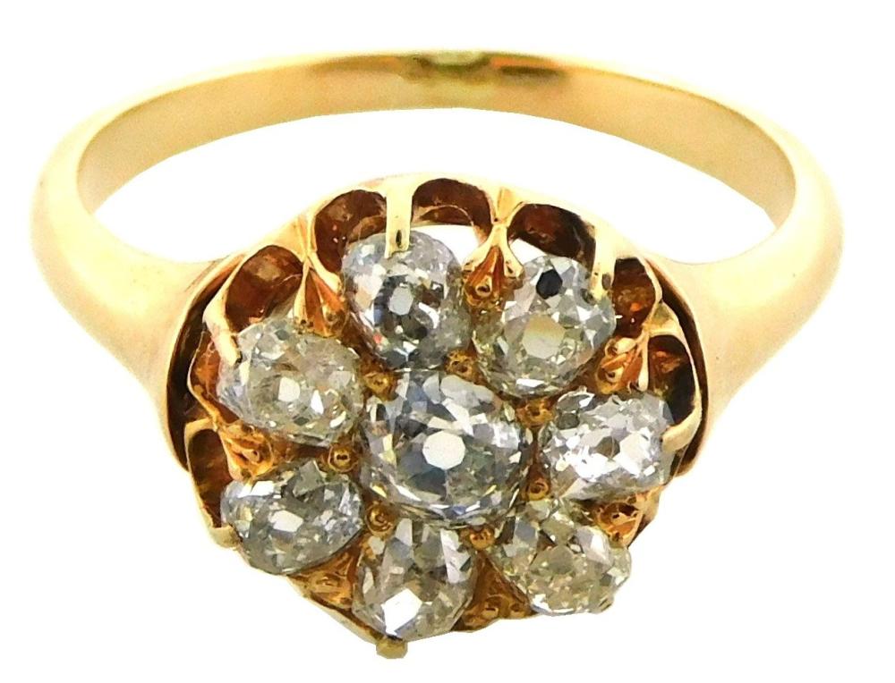 JEWELRY VINTAGE 14K CLUSTER RING  2e2c68