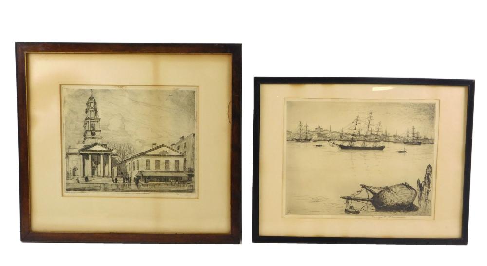 TWO PENCIL SIGNED ETCHINGS, INCLUDING: