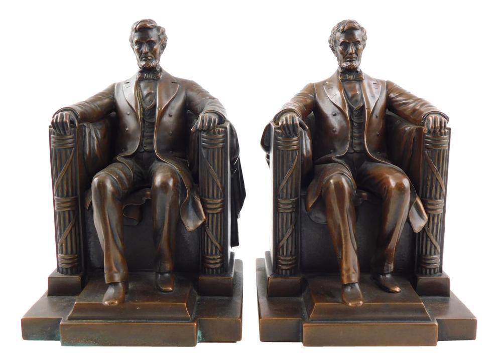 JENNINGS BROS. ABRAHAM LINCOLN BOOKENDS,