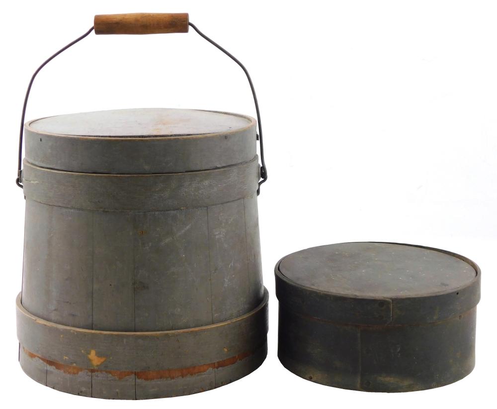 TWO 19TH C. ROUND PANTRY BOXES,