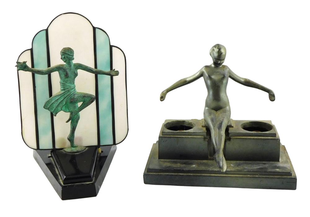 LAMPS: TWO ART DECO LAMPS, INCLUDING