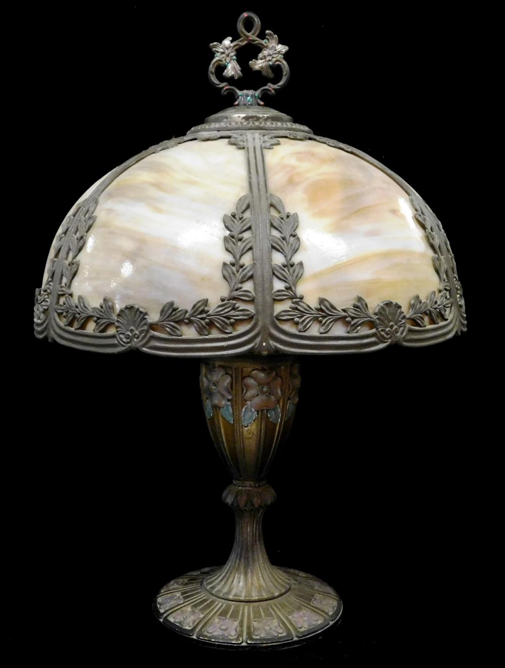 LAMP: CAST METAL TABLE LAMP, URN