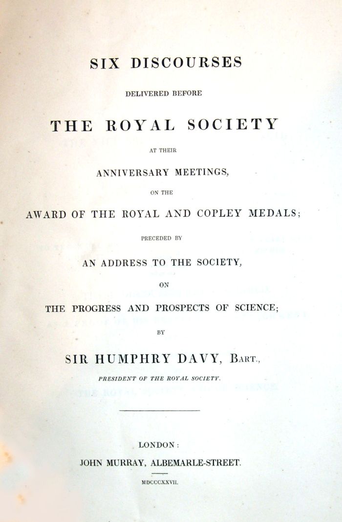 2 vols.  Davy, Sir Humphrey: Elements