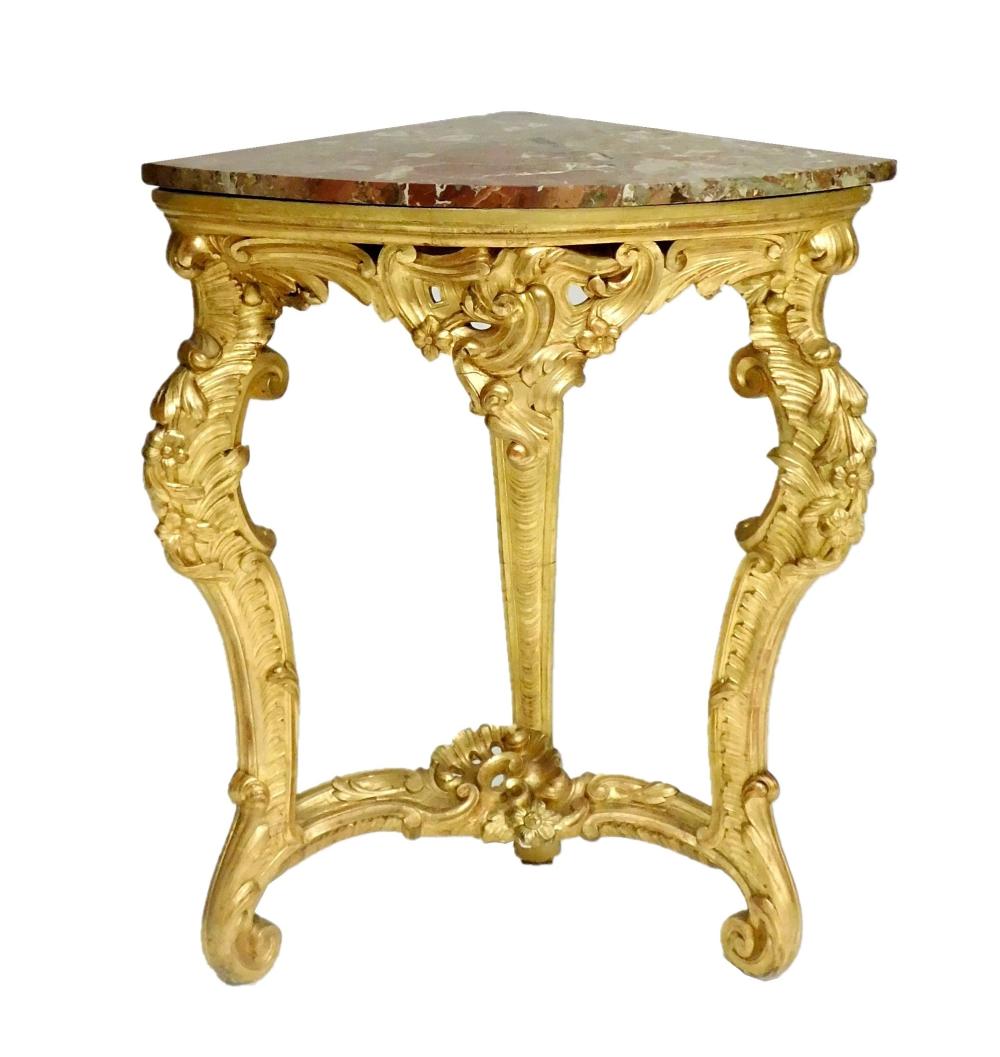 FRENCH BAROQUE STYLE CORNER TABLE