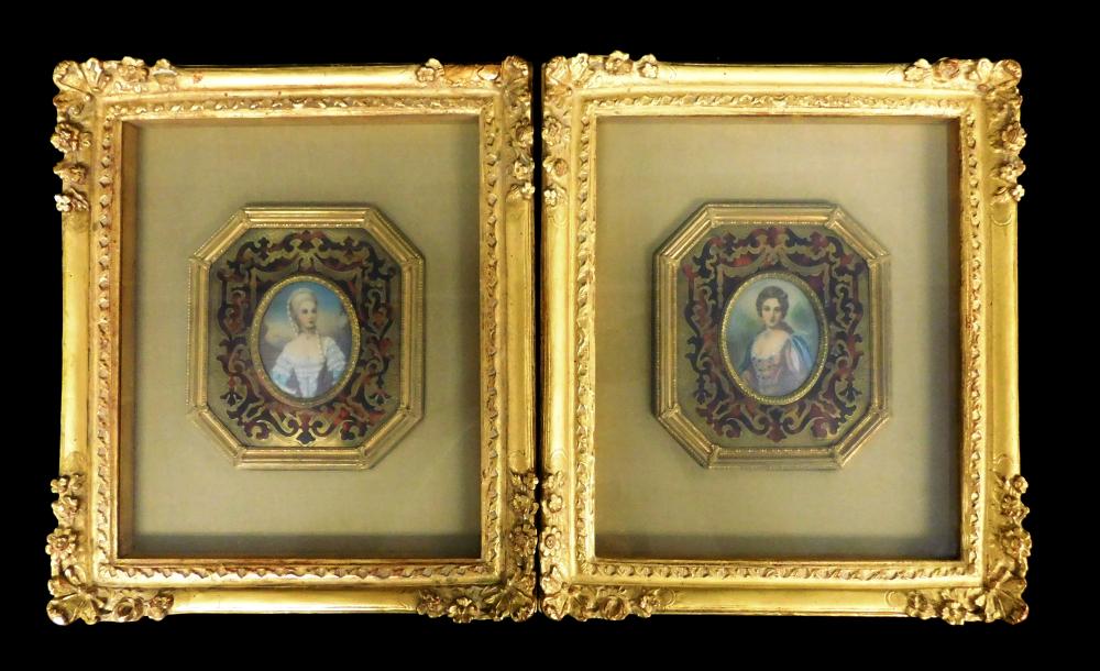 PAIR OF 19TH C MINIATURE PORTRAITS 2e2db8