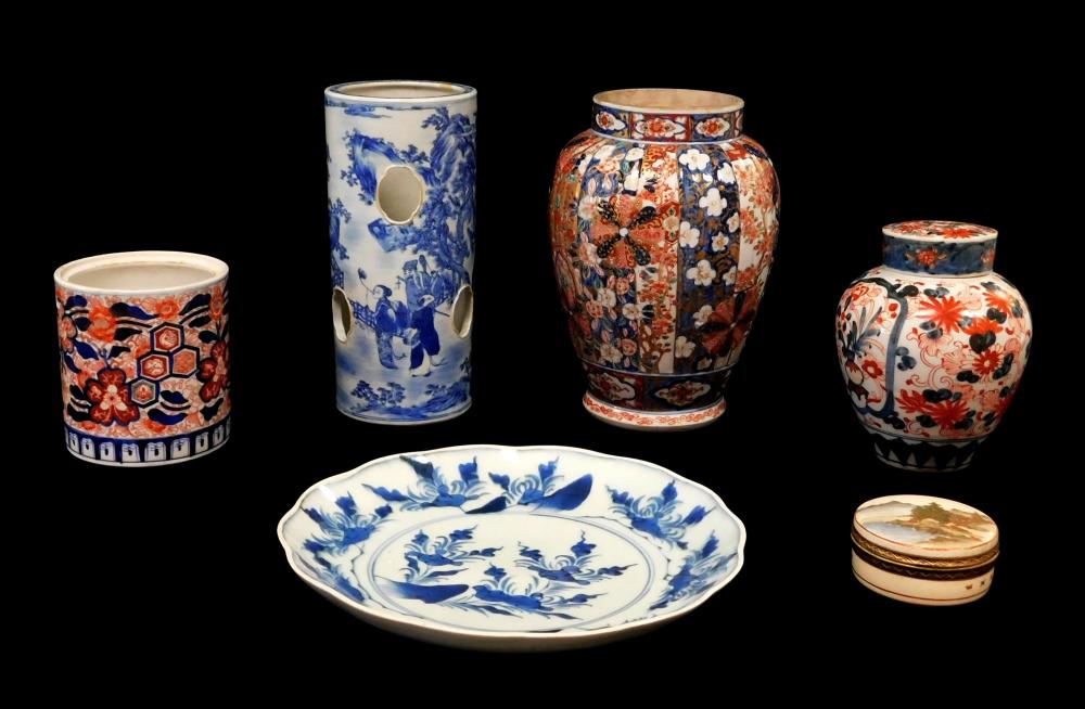 ASIAN: SIX MIXED PORCELAIN, INCLUDING: