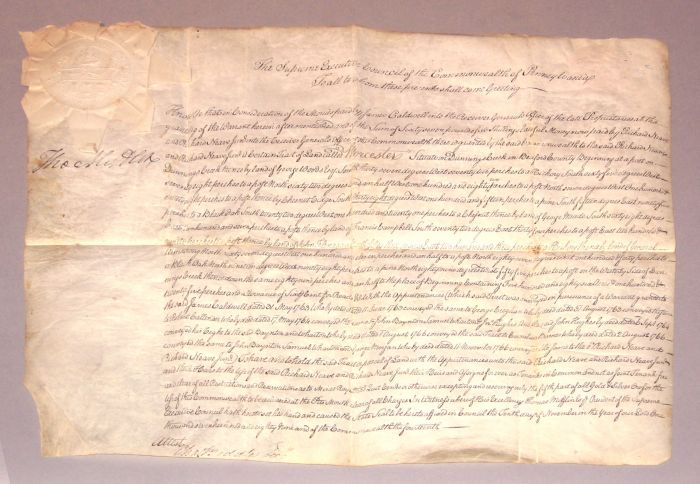 1 piece Document Signed Mifflin  49e47