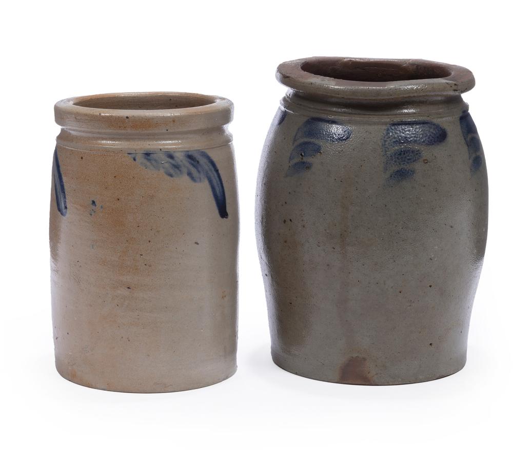 TWO AMERICAN STONEWARE CROCKSTwo