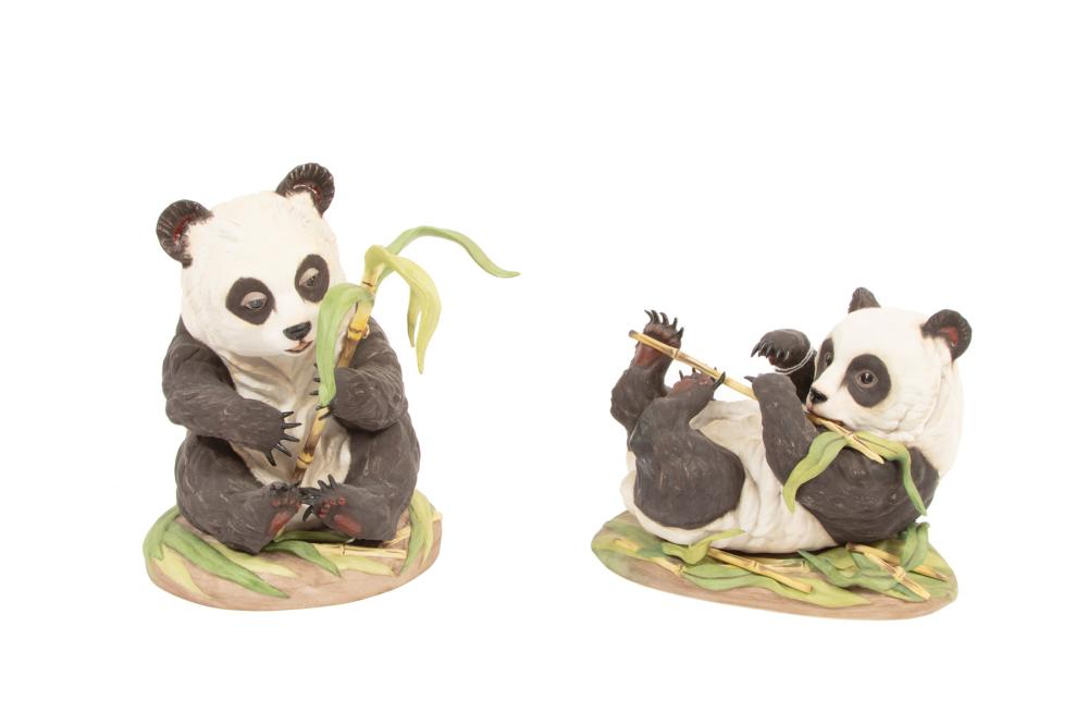 TWO BOEHM PORCELAIN PANDA BEARSTwo