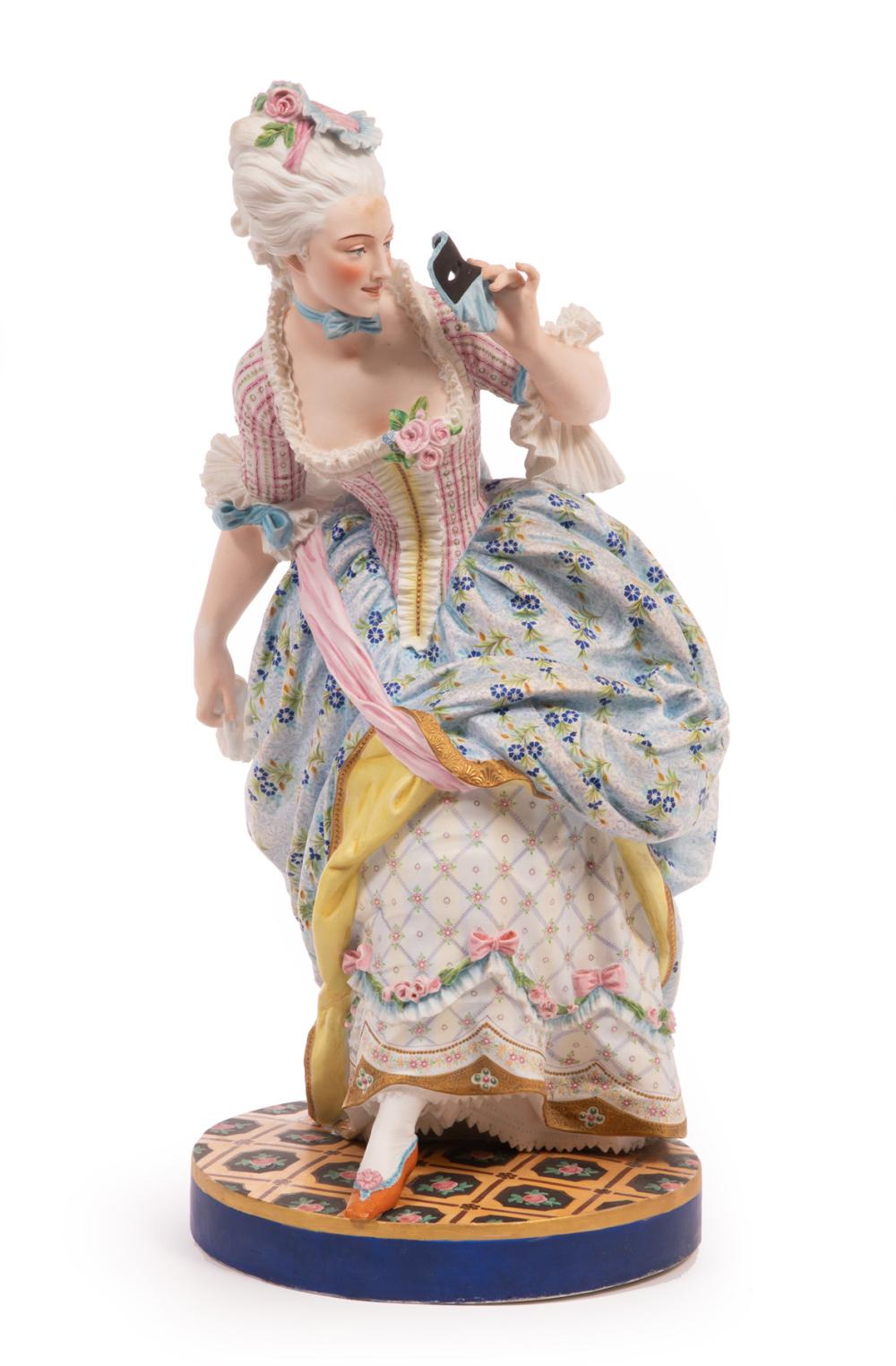 BISQUE PORCELAIN FIGURE OF A LADYLarge