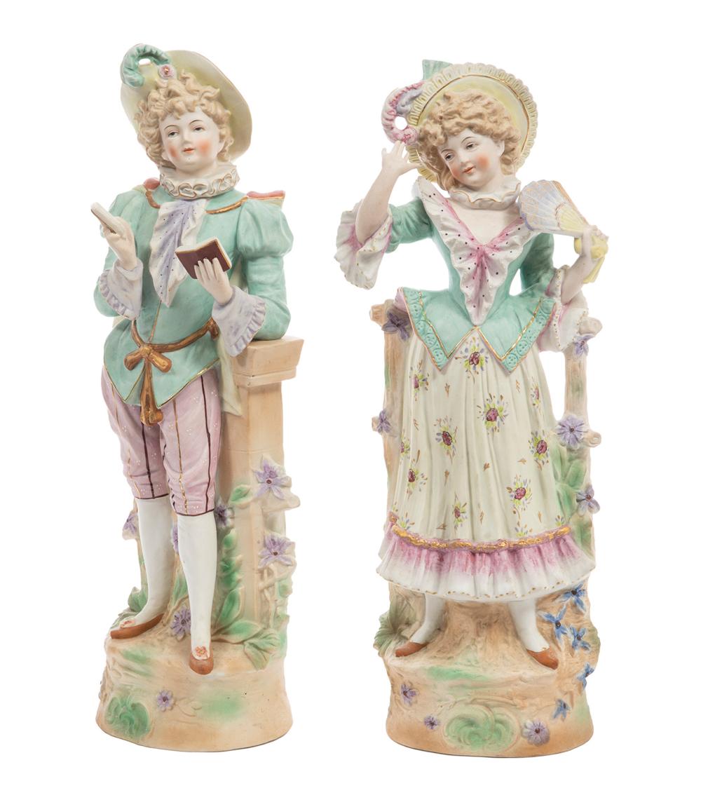 BISQUE PORCELAIN FIGURES OF A COURTING