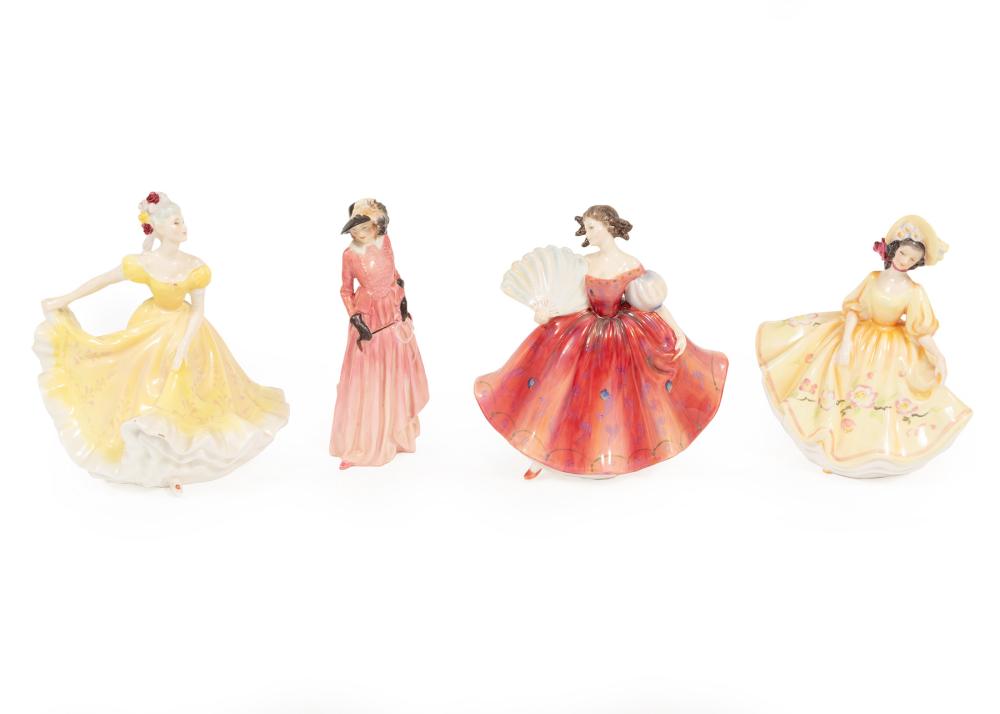 FOUR ROYAL DOULTON POLYCHROME PORCELAIN