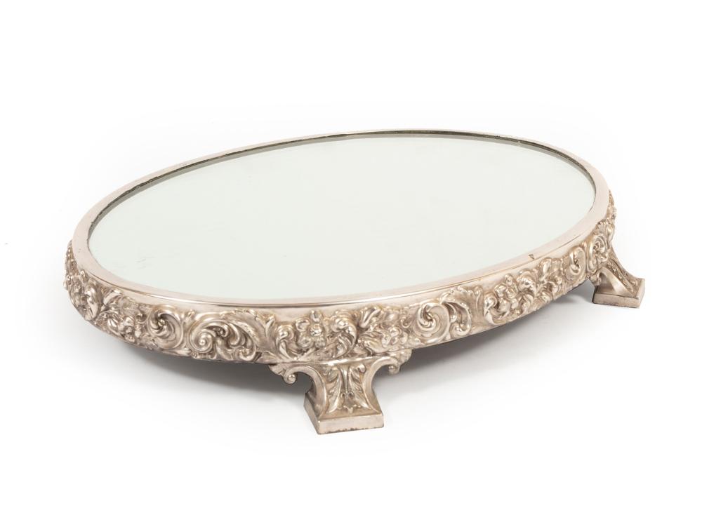 REED & BARTON SILVERPLATE MIRRORED PLATEAUReed