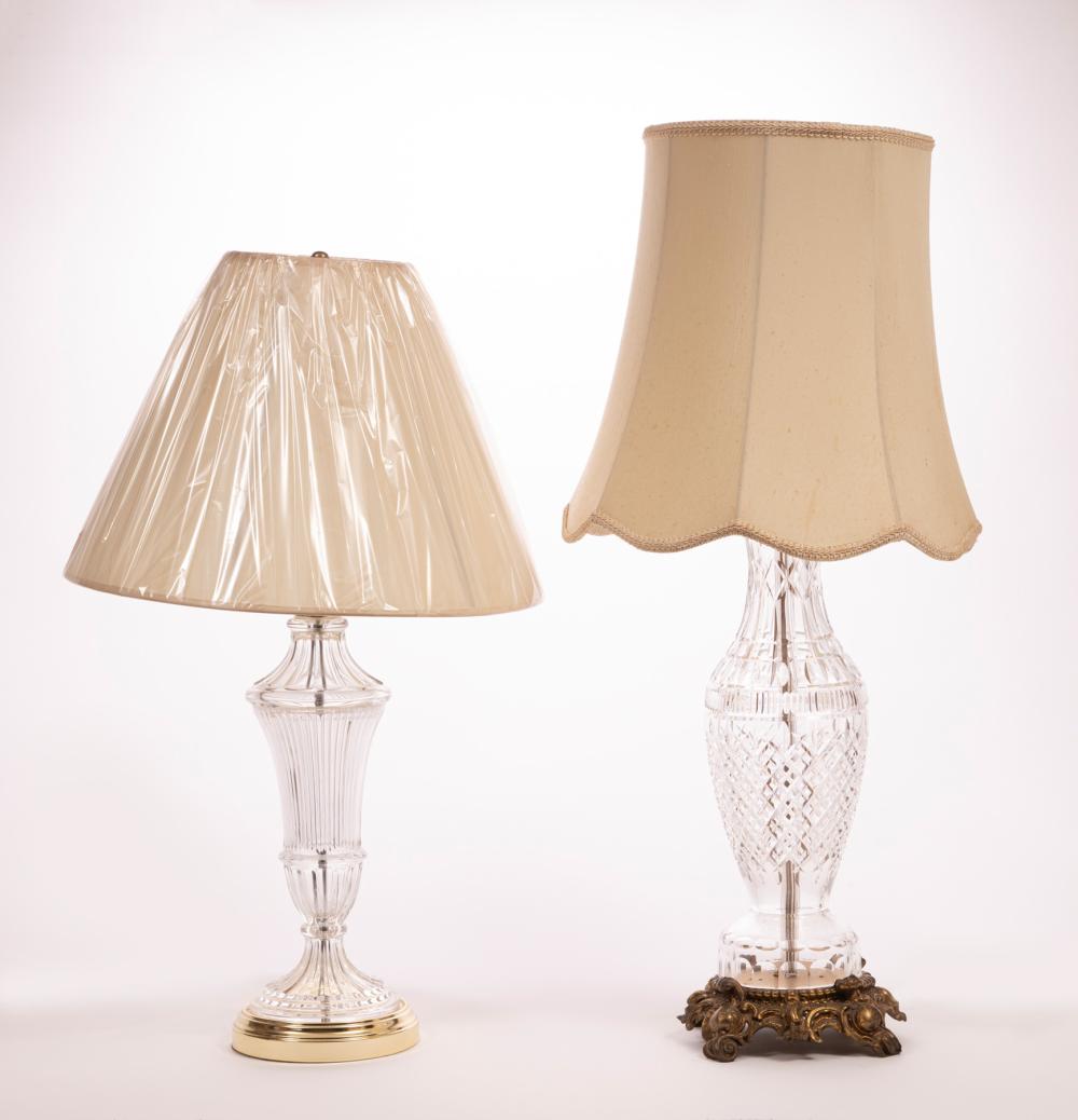 TWO AMERICAN CUT GLASS TABLE LAMPSTwo