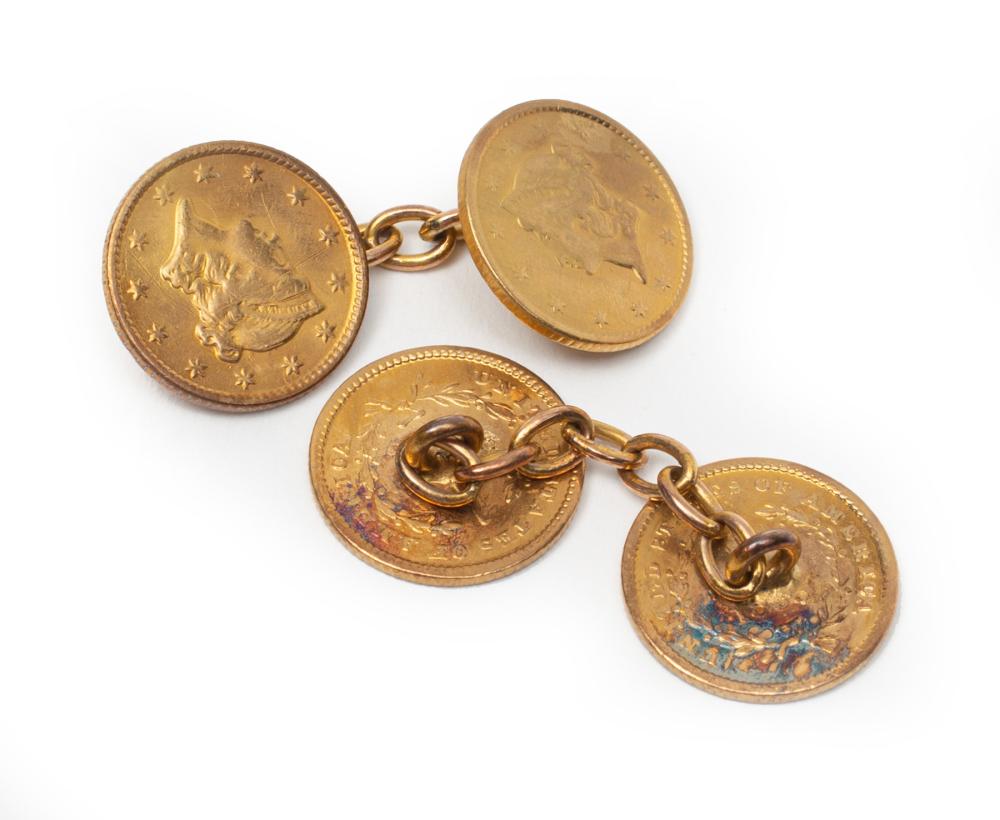 PAIR OF AMERICAN YELLOW GOLD COIN