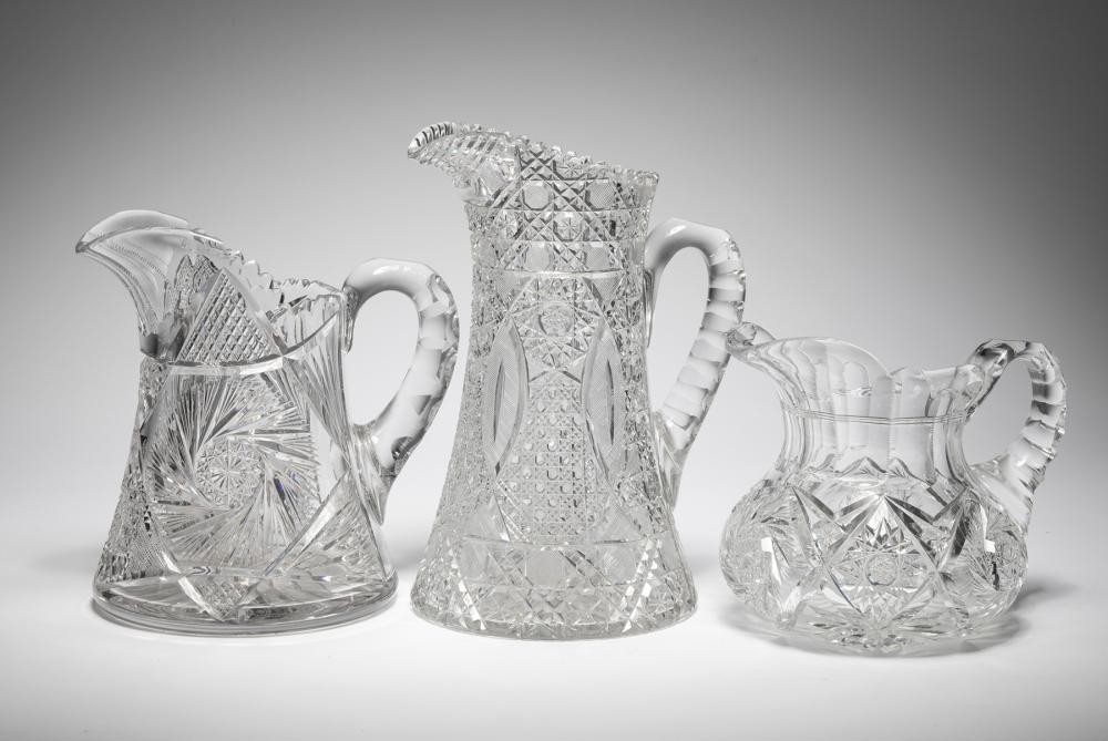 THREE AMERICAN BRILLIANT CUT GLASS